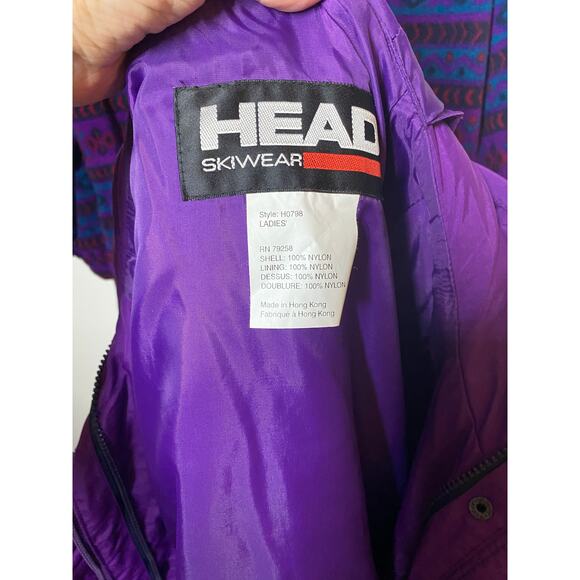 Vintage 1990s Head Sportswear Removable Liner Ski Snow Jacket Purple Small - Picture 8 of 13